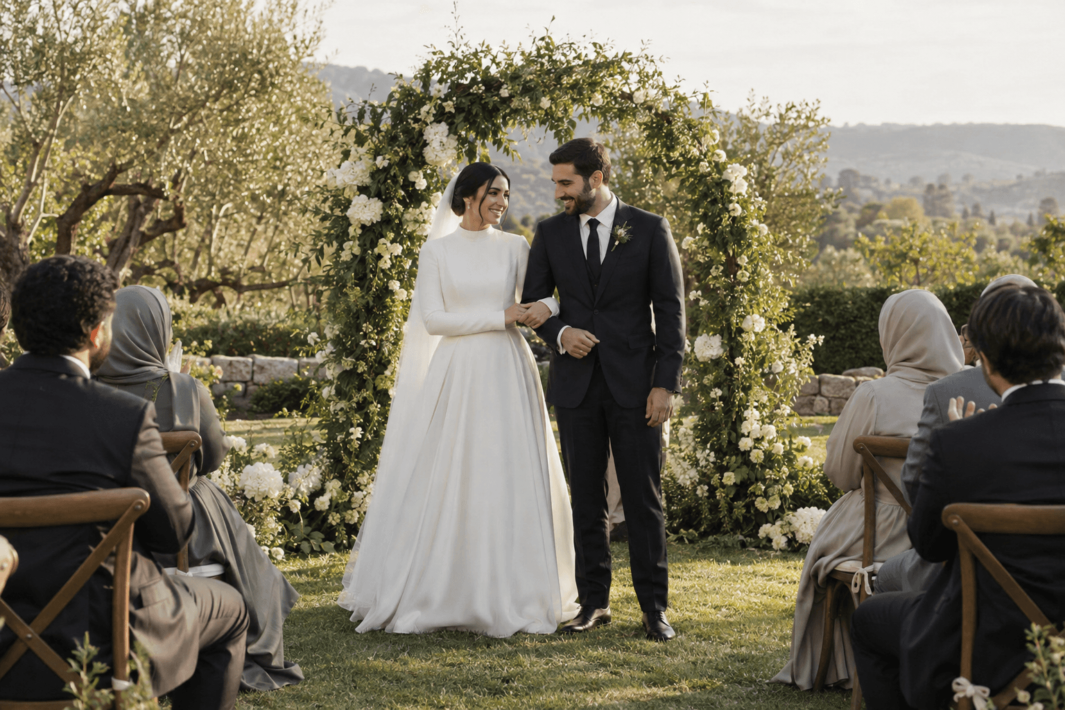 Capture inspiration: Natural ceremony coverage with modest styling and an unobtrusive camera.